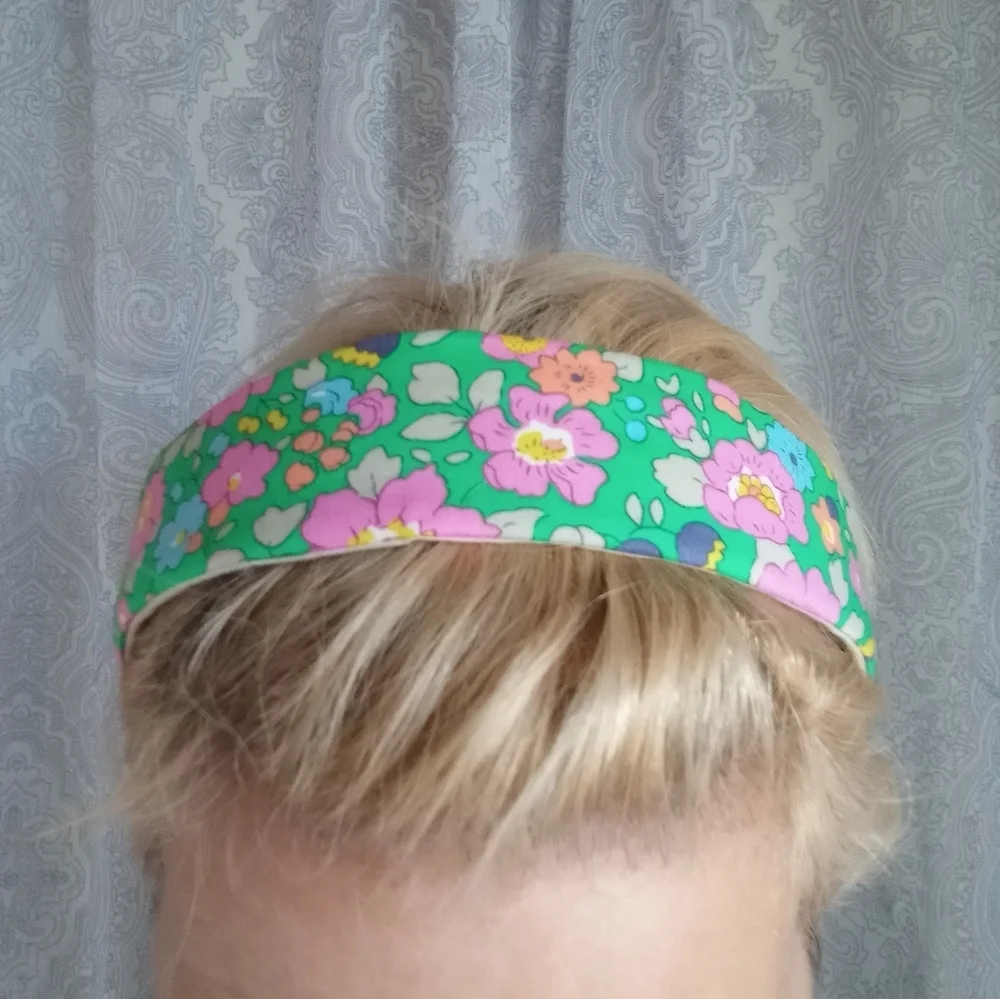 Liberty of London Art Fabric Headband Betsy Meadow Pink Green Colorful Pastel